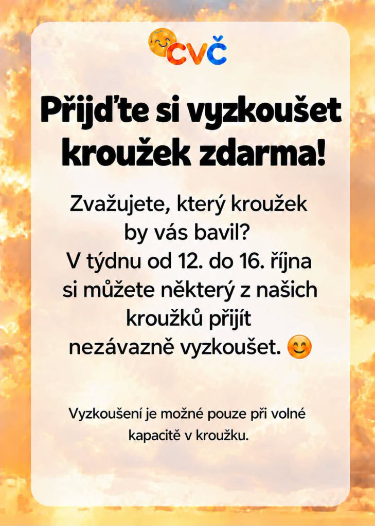 Přijďte si vyzkoušet kroužek zdarma