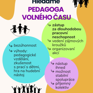 Hledáme pedagoga volného času